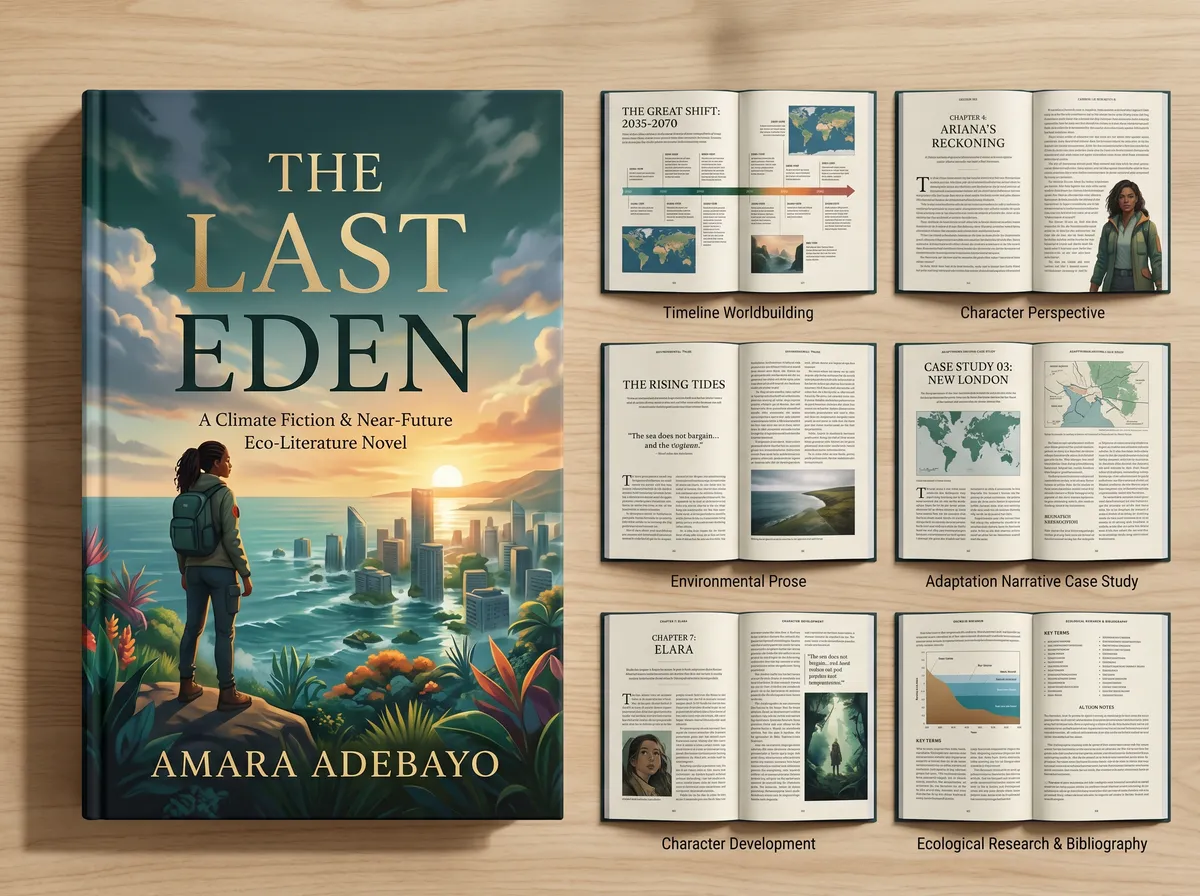 The Climate Fiction and Near-Future 202605162333 — Book Cover Design by DesignDile